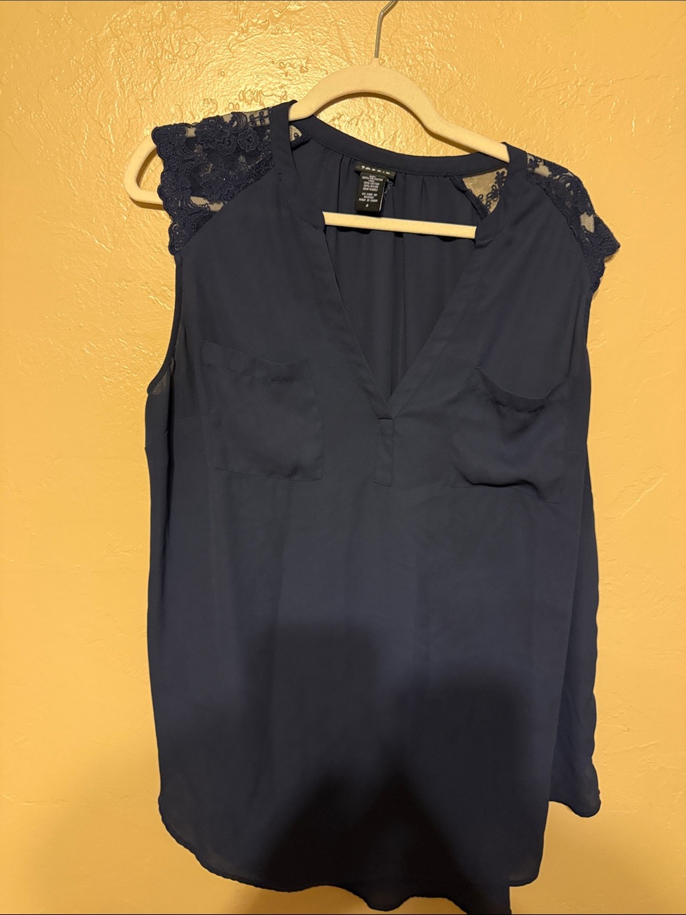 torrid Navy Lace-Trim Sleeveless Blouse